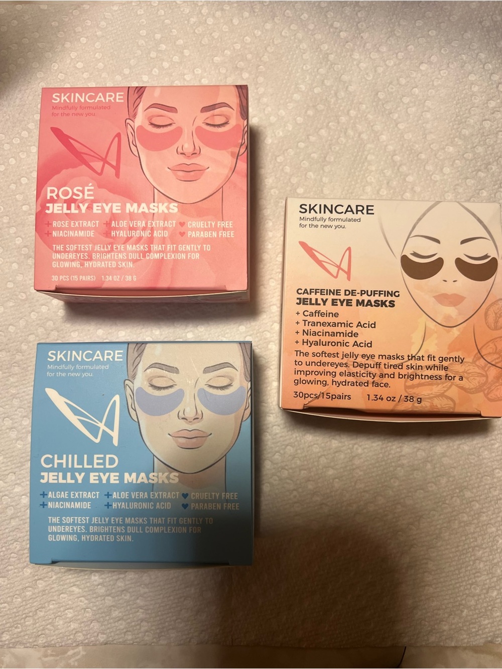 Skincare Rose Jelly Eye Masks - Pink - Pack of 30